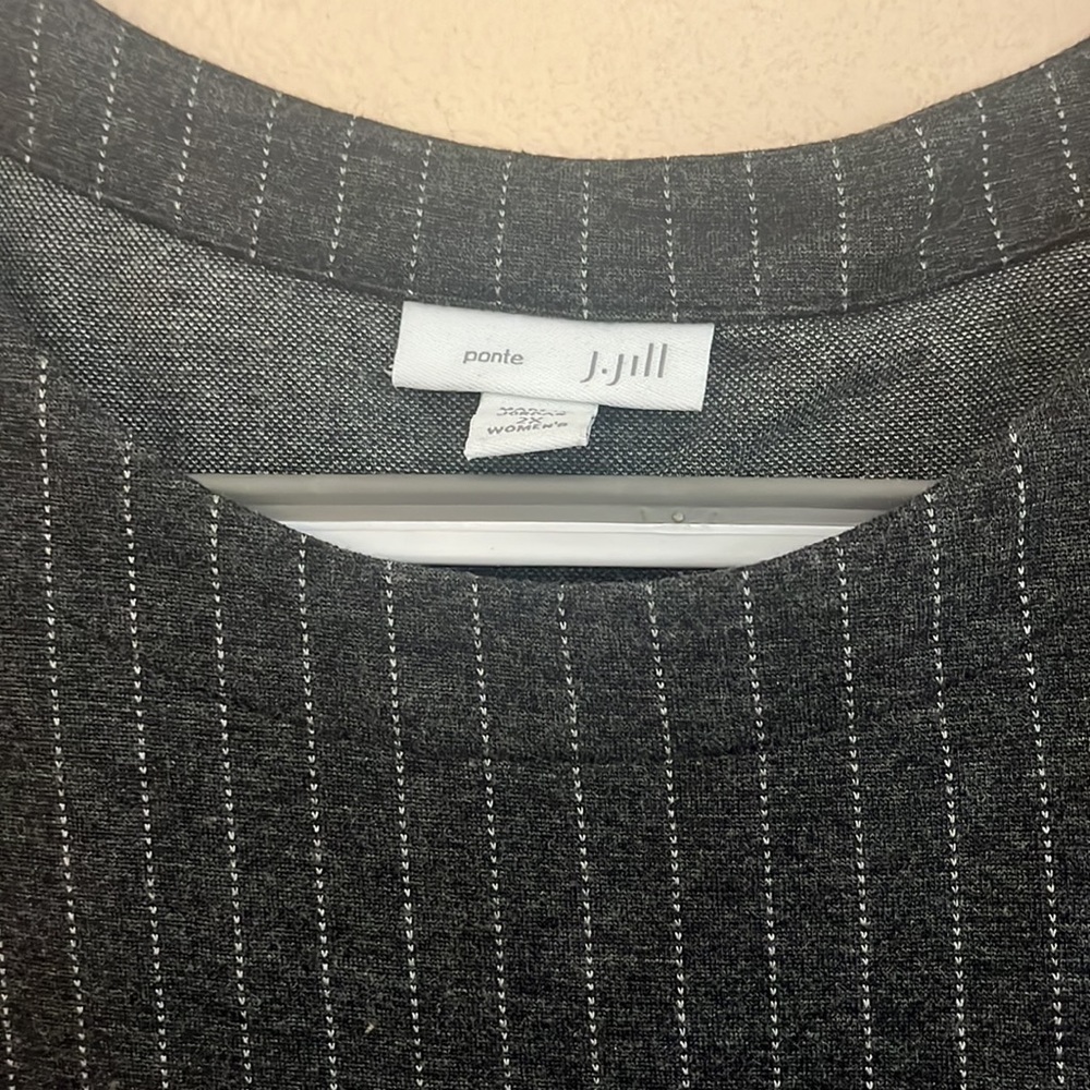 J Jill gray pinstripe dress
